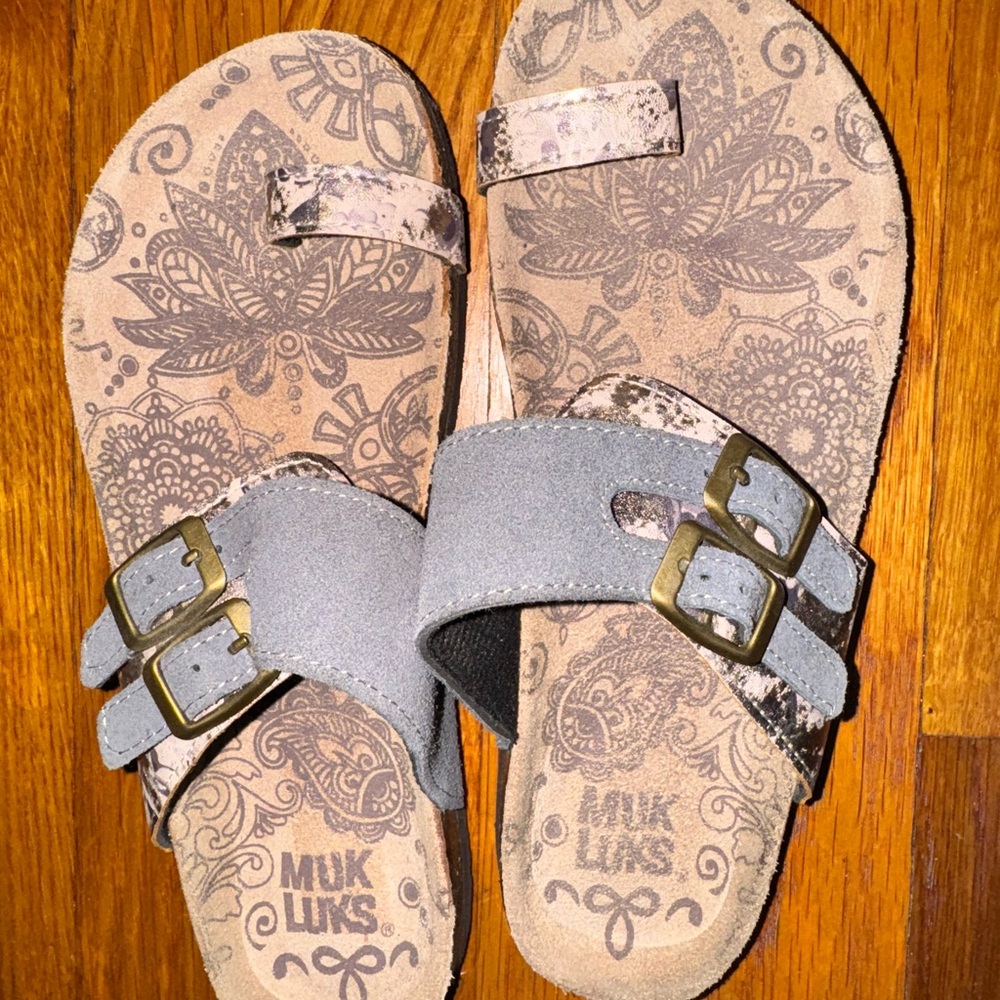 Muk Luks Women's Sandals - Gray and Tan